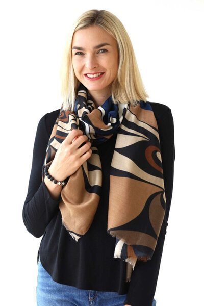 Archer House Abstract Fern Scarf-shop-by-label-Preen