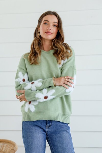 Miss Manlow Fluffy Daisy Knit-new-Preen