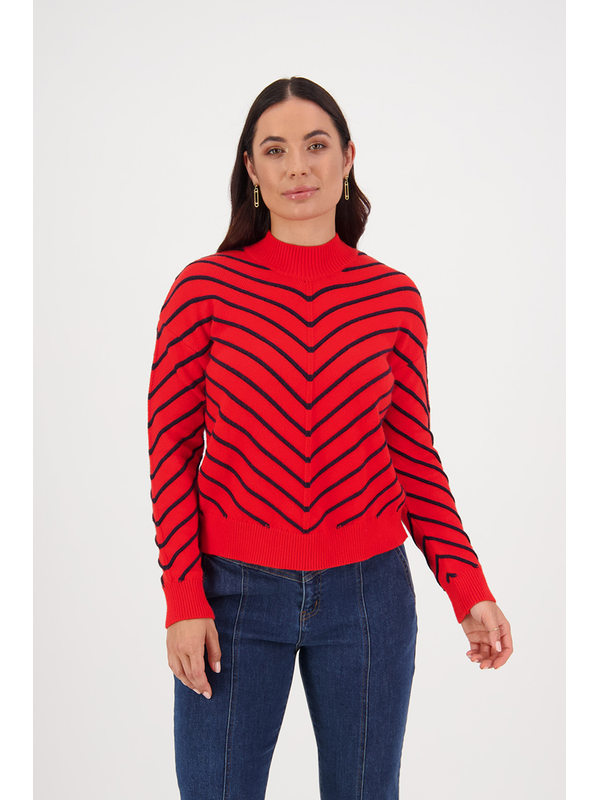 Vassalli Angled Detail Knit Sweater