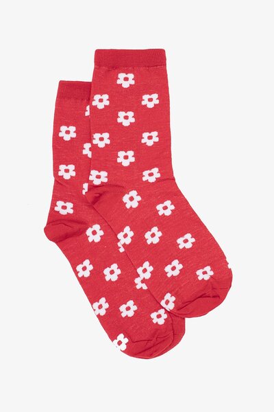 Antler Red Flower Socks-new-Preen