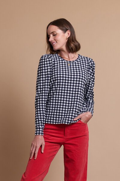 Oh Three Shoulder Detail Check Top-new-Preen
