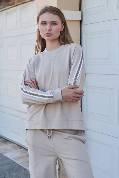 Style Laundry Lurex Stripe Sleeve Sweater-new-Preen