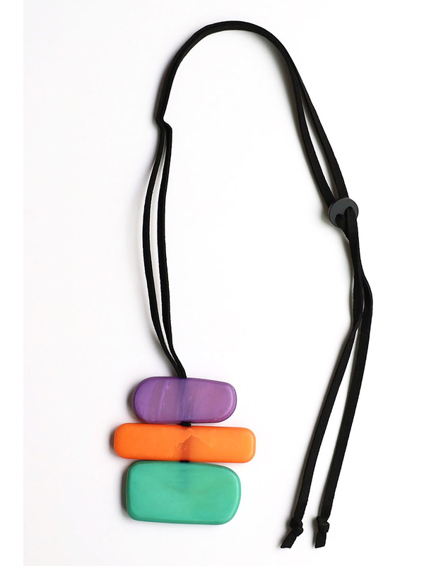 Archer House Block Disc Resin Pendant Necklace