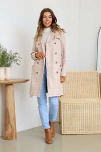 Miracle Check Suede Trench Coat 