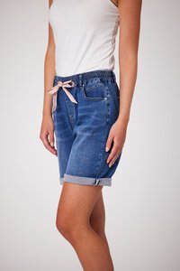 Classified Knit Denim Short with Side Tape 