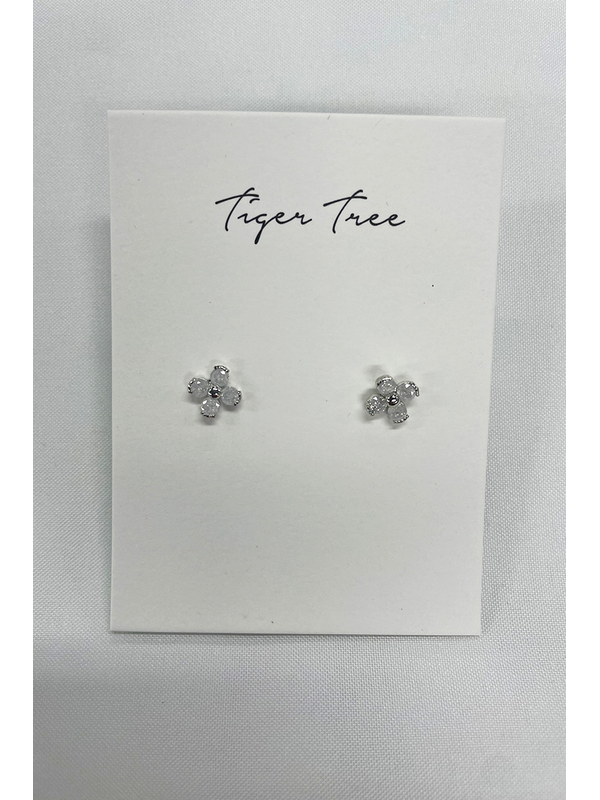 Tiger Tree White Flower Studs