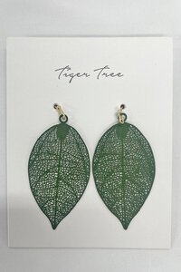 Tiger Tree Leaf Earring