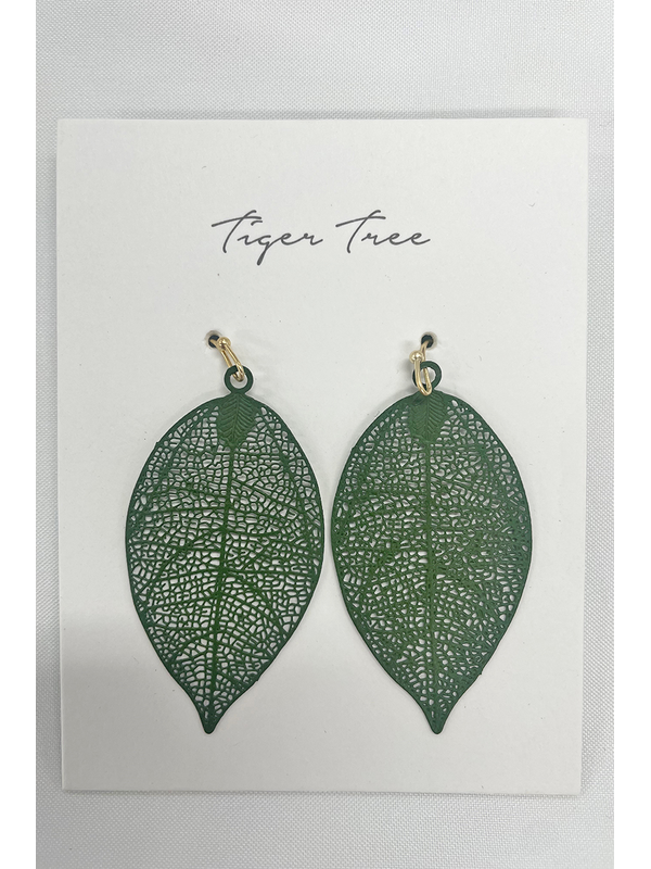 Tiger Tree Leaf Earring