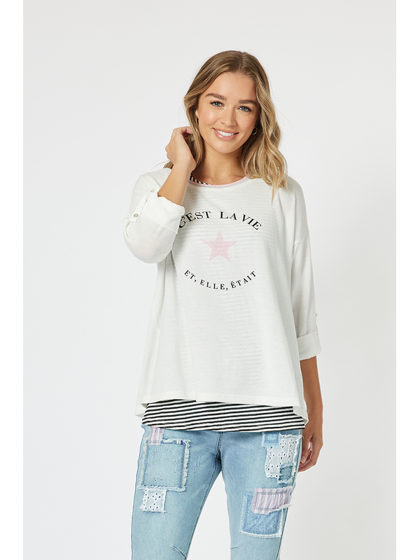 Threadz C'est La Vie 2 in 1 Top