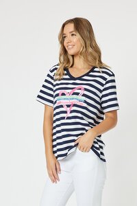 Threadz Heart Stripe Tee