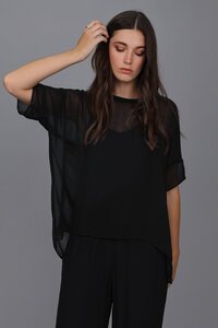 Storm Relaxed Sheer Short Sleeve Top