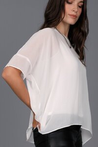 Storm Relaxed Sheer Short Sleeve Top