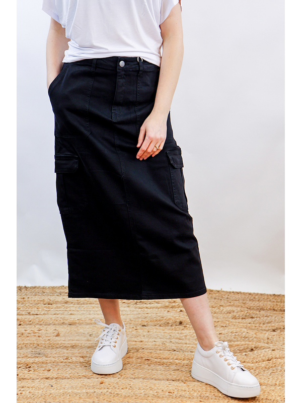 Wakee Cargo Denim Skirt