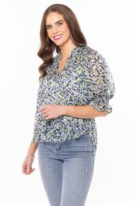 Seeking Lola Celeste V Neck Top