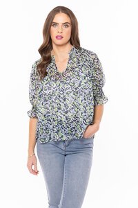 Seeking Lola Celeste V Neck Top