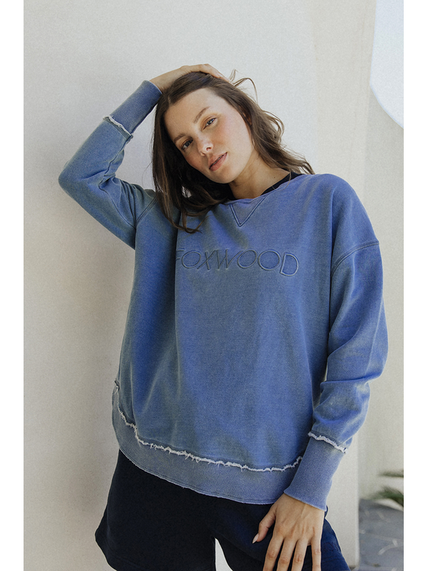 Foxwood Washed Simplified Embroidered Crew