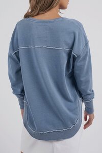 Foxwood Washed Simplified Embroidered Crew