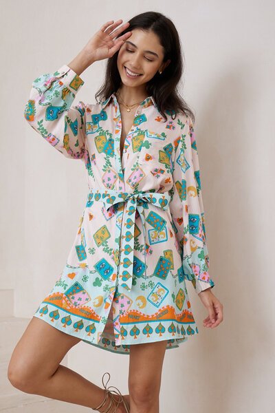 Iris Maxi Portofino Mini Shirt Dress-new-Preen