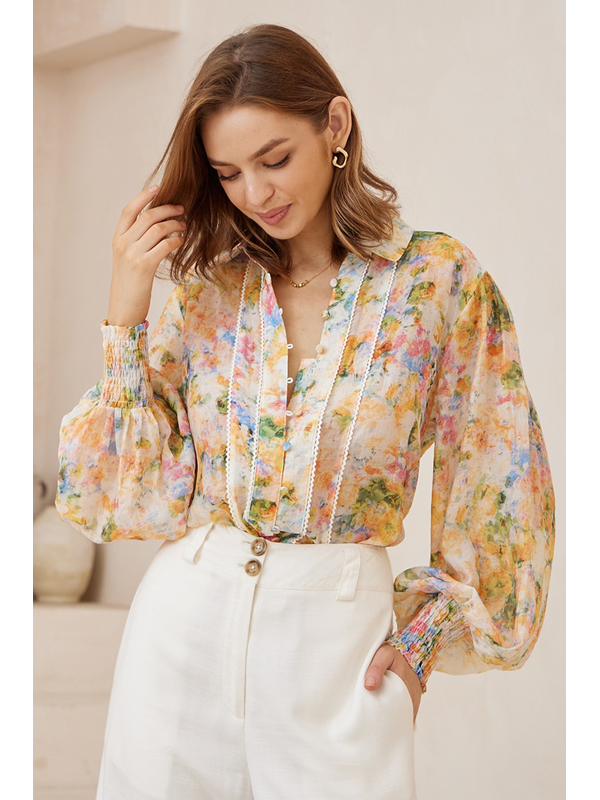 Iris Maxi Ophelia Lace Trim Shirt