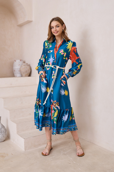 Iris Maxi Santorini Sunrise Dress-new-Preen