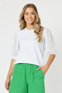 Threadz Kyla Lace Sleeve T-Shirt