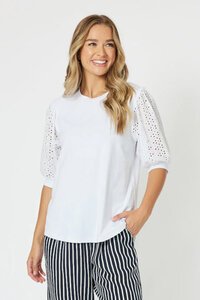 Threadz Kyla Lace Sleeve T-Shirt