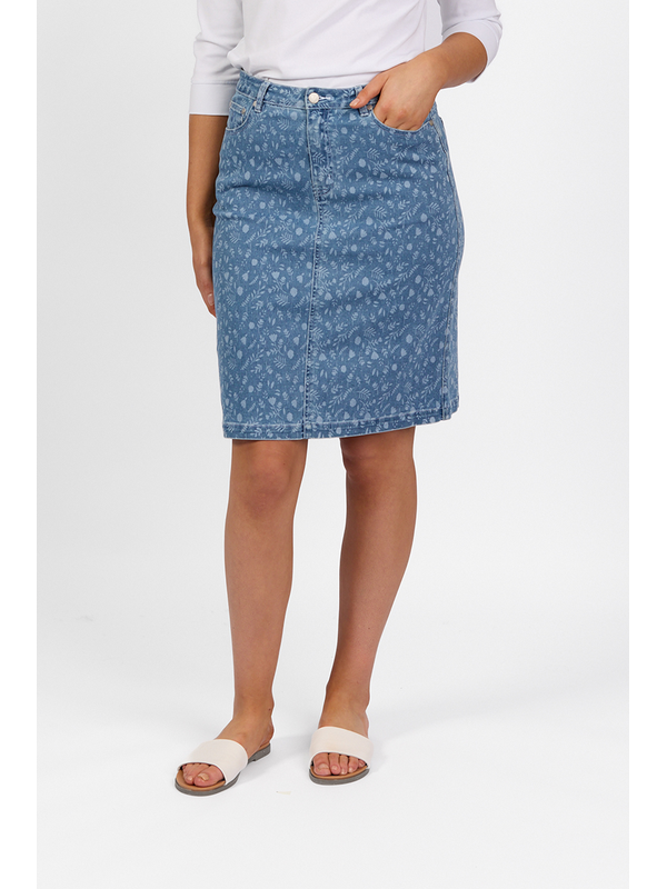 Vassalli Denim Skirt - Ditsy Floral