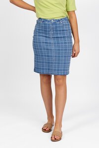 Vassalli Denim Skirt - Check