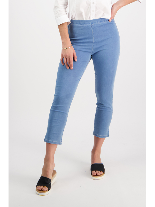 Vassalli Skinny 7-8 Denim Pull On Pant - Mid Wash