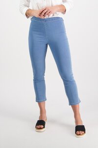 Vassalli Skinny 7-8 Denim Pull On Pant - Mid Wash