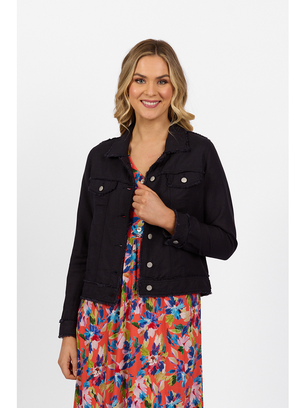 Vassalli Frayed Seams Linen Viscose Jacket