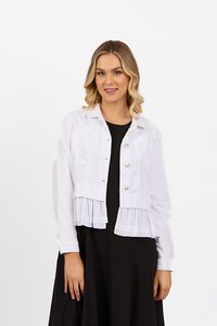 Vassalli Denim Jacket With Cotton Frill