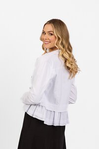 Vassalli Denim Jacket With Cotton Frill