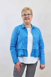 Vassalli Denim Jacket With Cotton Frill