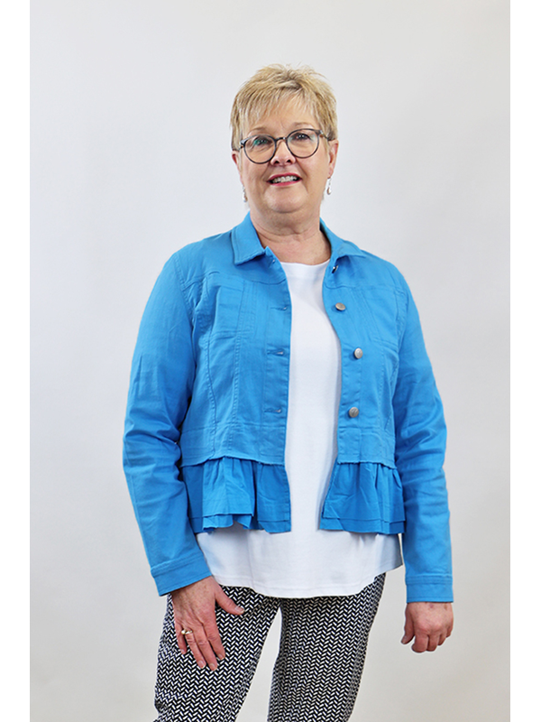 Vassalli Denim Jacket With Cotton Frill