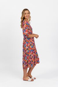 Vassalli V Neck Elbow Length Sleeve Dress - Rio