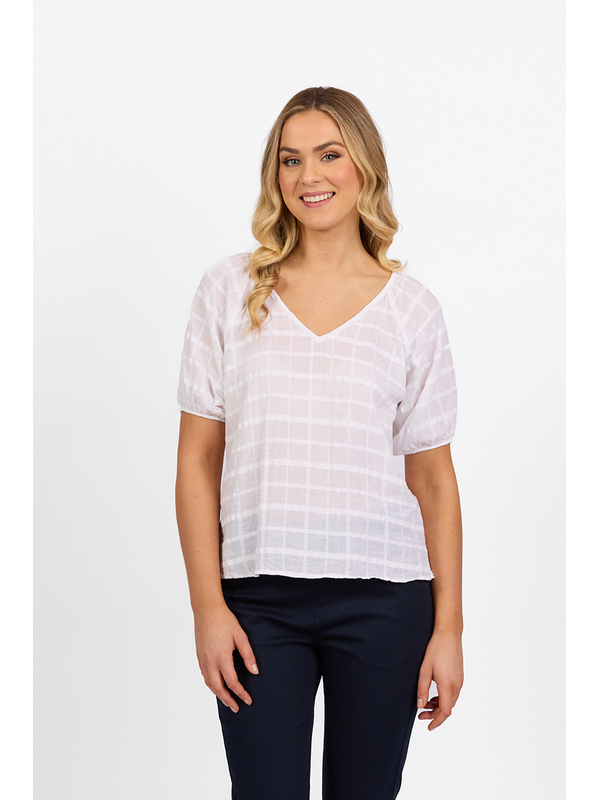 Vassalli V Neck Floaty Sleeve Top