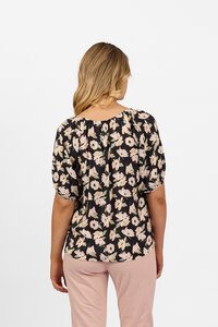 Vassalli V Neck Floaty Sleeve Print Top - Thea