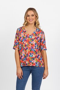 Vassalli V Neck Printed Top - Rio