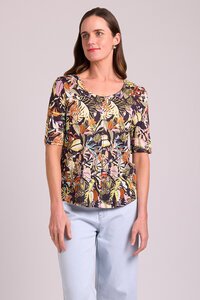 Memo Print Stitch Detail Top