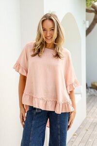 Miracle Ric Rac Trim Ruffle Top