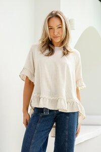 Miracle Ric Rac Trim Ruffle Top