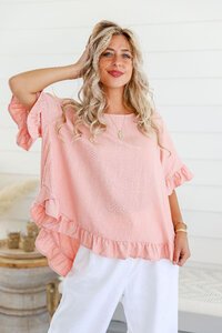 Miracle Button Back Ruffle Top