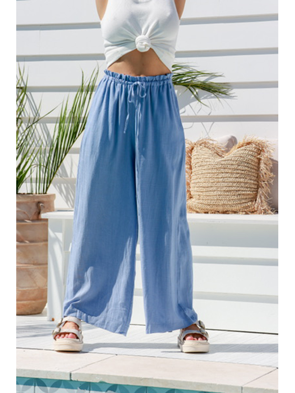 Miracle Wide Leg Linen Drawstring Pants