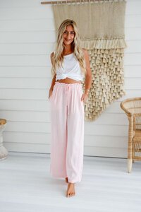 Miracle Wide Leg Linen Drawstring Pants