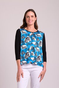 Memo Relaxed Fit Contrast Front Top