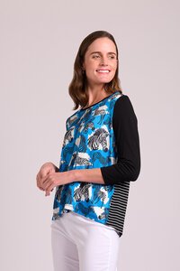 Memo Relaxed Fit Contrast Front Top