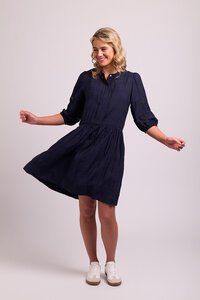 Oh Three Drop Waist Puff Sleeve Dress