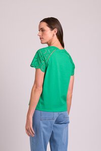 Memo Broderie Sleeve Tee