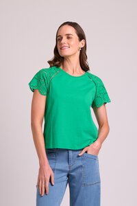 Memo Broderie Sleeve Tee